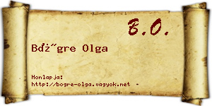 Bögre Olga névjegykártya